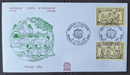 Andorre 1989 N°378/79 Ob Premier Jour Sur Lettre TB - Storia Postale