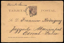 CUBA. 1895. Uso Local A Corral Falso. Tarjeta Entero Postal. 2c Peso Marrón/crema. Pelón. Rara Circulada. - Autres & Non Classés