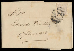 CUBA. 1871 (Apr 29). Habana Local Mail. Printed Wrapper Fkd 12a Peseta Lilac 1871 Issue, Grill Cancel. V Scarce. - Autres & Non Classés