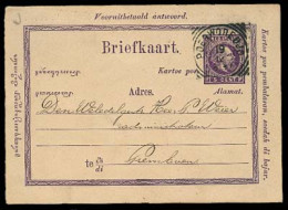 DUTCH INDIES. 1897. Poerwodedjo - Premboen. 5c Stat Card. VF. - Indonesië