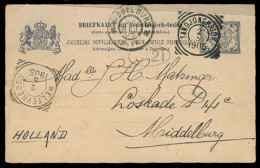 DUTCH INDIES. 1905. Tandjongpriok - Netherlands. 7 1/2c Stat Card. VF. - Indonesië