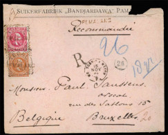 DUTCH INDIES. 1893 (14 Oct.) Pemalang To Brussels/Belgium.  Registered Envelope (a Bit Roughly Opened).  Franked 10c. Br - Indonesië