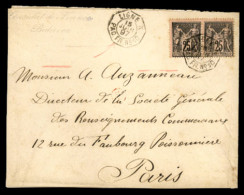 DUTCH INDIES. 1897 (15June).  Envelope Addressed To Paris By The French Consul At Batavia (Blue Mark On Upper Left Corne - Indonesië