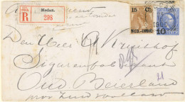 DUTCH INDIES. 1900. (23 Oct) Medan To Ond Beierland/Holland. 10c On 20c Blue King Stationery With Adtl. 15c Yellow Brown - Indonesië