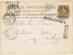 DUTCH INDIES. 1889. (21 Jan.) Tegal To Den Haag/Holland. 7½ Bister Brown King Stationery, Cancelled C.d.s. (***) With Se - Indonesië