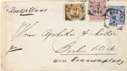 DUTCH INDIES. 1894. (10 Sept) Semarang To Berlin/Germany. 20c Blue King W III Stationery Envelope With Adtl. 2c Bister A - Indonesië