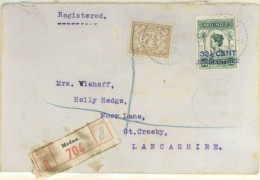 DUTCH INDIES. 1923. Medan To Gt. Crosby/Lancashire. Registered Envelope (a Bit Roughly Opened), Franked 7½ Bistre (Sc. 4 - Indonesië