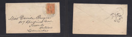 DOMINICAN REP. 1896 (Oct 20) SP Macoris - Canada, Ontario, Toronto (1 Nov) Via NY 10c Orange Fkd Env, Large Cds Type. VF - República Dominicana