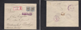 DOMINICAN REP. 1913 (Feb 20) Santo Domingo - Belize, British Honduras (17 March) Via N. Orleans - NY. Registered Multifk - República Dominicana