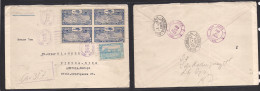 DOMINICAN REP. 1929 (Ene 18) Sto Domingo - Austria, Wien Via San Juan, Puerto Rico - NYC, Registered Multifkd Envelope I - República Dominicana