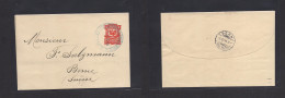 DOMINICAN REP. 1894 (10 Nov) Santo Domingo - Switzerland, Bern (5 Dec) 2c Orange Complete Stat Wrapper, Blue Cds. XF. - República Dominicana