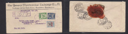 DOMINICAN REP. 1927 (Feb) Santiago De Los Caballeros - Germany, Bredan (4 March) Via NYC + Sea Post Office (22 Febr) Reg - República Dominicana