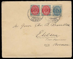 DENMARK. 1900 (23 Dec). Aalborg - Germany / Etelsen. Via Bremen. Env Fkg 4o + 8o (x2) = 20 Ore Rate / Cds. VF. - Sonstige & Ohne Zuordnung