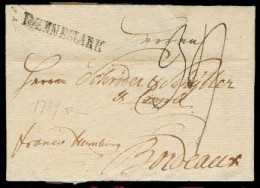 DENMARK. 1789. Flensbourg / Jutland Peninsula - France. EL. Stline "Danemark" + "Franco Hamburg". Arrival Charge. - Sonstige & Ohne Zuordnung