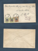DOMINICAN REP. 1916 (8 Dec) San Carlos - USA, Canton OH. Multifkd Envelope "1915" Ovpt Issue. A Better VF Village Usage. - Repubblica Domenicana