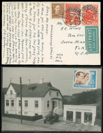 DENMARK. 1947. Hovedgaard - USA. Fkd Airmail PPC. Nice Cond + Town Usage. - Sonstige & Ohne Zuordnung