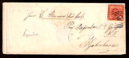 DENMARK. C.1858. Danish Post T.S. - Copenhagen. Env Fkd 4s Complete Margins / "199" Rings (Yv 8). - Sonstige & Ohne Zuordnung