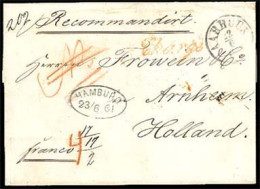 DENMARK. DENMARK. 1861 (June 22). Registered Cover From Aarhus To Arnhem, Netherlands With Black Cds Of Despatch, Italic - Sonstige & Ohne Zuordnung