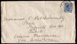 DENMARK. 1925 (17 Aug.). DENMARK-USA-TAHITI. Sc. 118. Hillerbo To Paea/Tahiti/Pacific Ocean. Franked Envelope 40o Dark B - Sonstige & Ohne Zuordnung