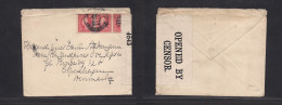 D.W.I.. 1914 (July) Christiansted - Denmark, Cph WWI Censor US Multifkd Env, Cds. Fine Usage. - Antilles