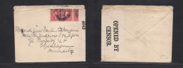 D.W.I.. 1914 (July) Christiansted - Denmark, Cph WWI Censor US Multifkd Env, Cds. Fine Usage. - Antille