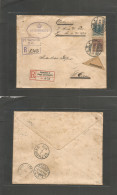 D.W.I.. 1903 (9 June) Denmark, Cph - St. Croix (1-4 July) Registered Multifkd Reimboursement Multifkd Envelope Ith "R-DV - Antille