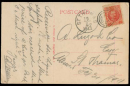 D.W.I.. 1911. St Thomas Local Used Card. Neat Concentric Rings Cancel. Fine. - Antillen