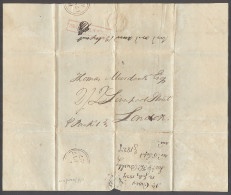 D.W.I.. 1827 (12 July). St. Croix - UK (6 Sept). Early Complete EL Full Text Via Red Box Paket Letter 2sh / 2d Mns Charg - West Indies