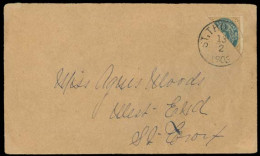 D.W.I.. 1903 (13 Feb). St Thomas - St Croix. Bisected 4 Ore Stamp / Cds. Transits Reverse. Fine. - Antillas Holandesas