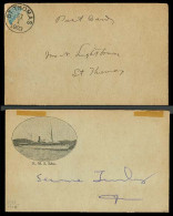 D.W.I.. 1903 (21 Jan). St. Thomas Upper Right Bisected 4c PPC RMS Eden. - Antille