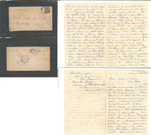 D.W.I.. 1896 (15 Aug) St. Thomas - USA, Detroit, Mich (Aug 23) Via NY. Fkd Env 10c, Cds With Full Contains (Mrs. Bache L - Antillas Holandesas