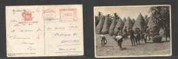DUTCH INDIES. 1955 (25 Feb) Indonesia, Djakortakota - Denmark, Gentofte. Harrisons Comercial Red Machine Fkd Photo Ppc.  - Indonesië