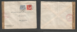 DUTCH INDIES. 1941 (26 March) Medan - USA, NYC. Multifkd WWII Censored Envelope At 15c Maritime Rate. Fine. - Indonesië