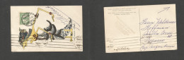 DUTCH INDIES. 1931 (9 Sept) Semarang - Argentina, Rosario De Santa Fe (25 Oct) Cikhandin Designed Color Fkd Ppc. Nice Us - Indonesië