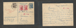 DUTCH INDIES. 1948 (21 Sept) Tegal - Czechoslovakia, Ziskor (23 Oct) 5c Blue + Adtls Multifkd Stationary Card. Better De - Indonesia