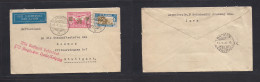 DUTCH INDIES. 1933 (15 May) Krawang - Germany, Stuttgart Via Batavia Air Multifkd Env + German Air Red Cachet. Fine Used - Indonesia