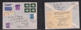 DUTCH INDIES. 1949 (31 Dec) INDONESIA. Batavia - North Africa, Algeria Boufarik (9 Jan) Air Registered Multifkd Env. VF  - Indonesia