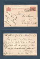DUTCH INDIES. 1916 (4 Apr) Santosa - Germany, Frankfurt. 5c Red Stationary Card, Stline Boxed "PENGALENGAN" (xxx). VF Us - Indonesië