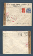 DUTCH INDIES. 1941 (21 May)  Padang - Uruguay, Montevideo (Nov 8) WWII Multifkd Censored Mail Carried Via Pacific US Cli - Indonesië