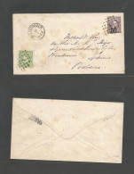 DUTCH INDIES. 1889 (18 Jan) Weltevreden - Batavia. 15 Cts Lilac Stationary Envelope + 5c Green Adtl, Tied "1" + Cds Alon - Indonesië