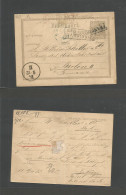 DUTCH INDIES. 1877 (16 Oct) Tjikorai - Germany, Berlin (2 Dec) 12 1/2c. Grey Stat And "Franco" Box + Blue Adtl + Red "GA - Indonesië