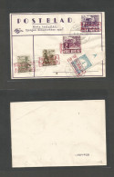 DUTCH INDIES. 1946 (6 March) Djakarta. 7 1/2c Lilac Stat Lettersheet + 4 Red Ovptd Cacheted INDEPENDANCE Stamp. Nice Ite - Indonesië