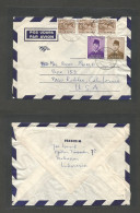 DUTCH INDIES. 1959 (21 Oct) Makassar - USA, Paso Robles. Air Multifkd Envelope. Fine. - Indonesië