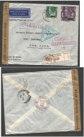 DUTCH INDIES. 1940 (7 June) Batavia - USA, NYC (26 June) Via Hong Kong - Transpacific HK Censor. Registered Air Multifkd - Indonesië