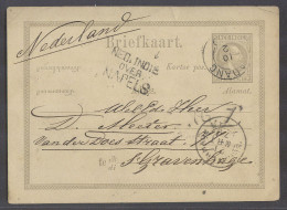 DUTCH INDIES. 1879 (10 Feb). Padang - Netherlands. 12 1/2c Grey Stat Card Ned Indie Over Napels (xxx) Transited Early It - Indonesië