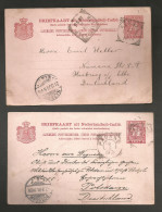 DUTCH INDIES. 1895 - 1901. Padang, Kendal - Germany. 2x 7 1/2c Stat Cards Both Used To Germany. Fine Pair. - Indonesië