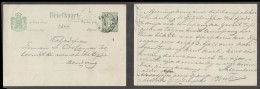 DUTCH INDIES. 1888 (16 Jan). Arsadjaja, Kampdjikaija - Bandoeng (18 Jan). Local 5c Green Stat Card Proper Text With Stli - Indonesië