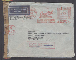 DUTCH INDIES. 1940 (15 Nov). Batavia - USA, NYC. Machine Fkd Oxalid & Cº Depart Censored Env Via Knilm Trans Tasman / PA - Indonesië