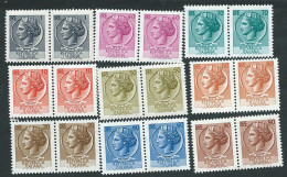 Italia 1968 - 69; Siracusana Stelle, Vignetta Piccola; 9 Coppie : Lire 1 + 10 + 20 + 40 + 50 + 60 + 70 + 80 + 90 - 1961-70: Mint/hinged