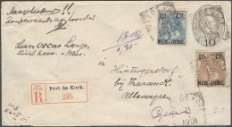 DUTCH INDIES. 1901 (11 July). Fort De Cock - Germany (3 Aug). Reg 10c / 12 1/2c Grey Stat Env + 2 Adtls. Fine. - Indonesië